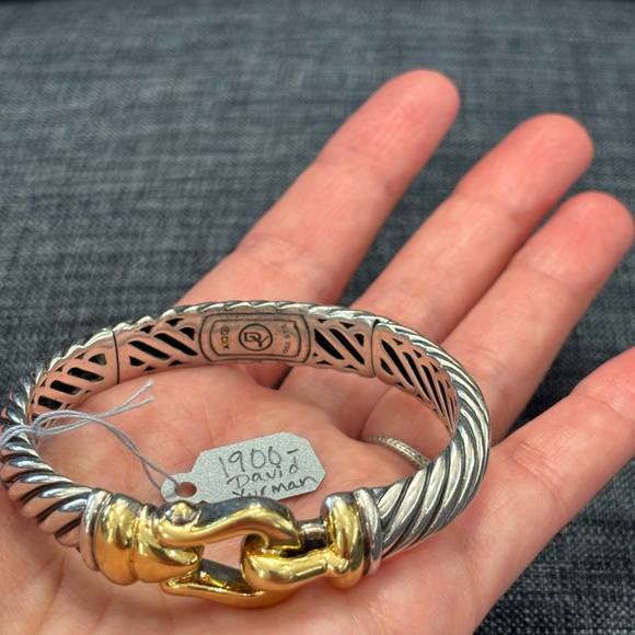 David Yurman Large 18K + Sterling Lock Cuff - Picture 12 of 14